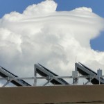 Solar array and cloud formations