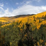 Panoramic of Fall color in SF mountains