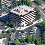 Commerical building in Uptown - view from airplane
