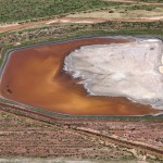 Evaporation pond at fuel refinery