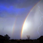 Lightning, rain and rainbows