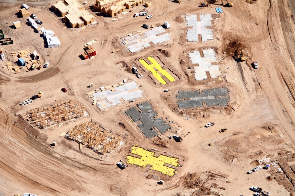 Foundations of new apartment complex