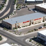 Helicopter view of commercial property